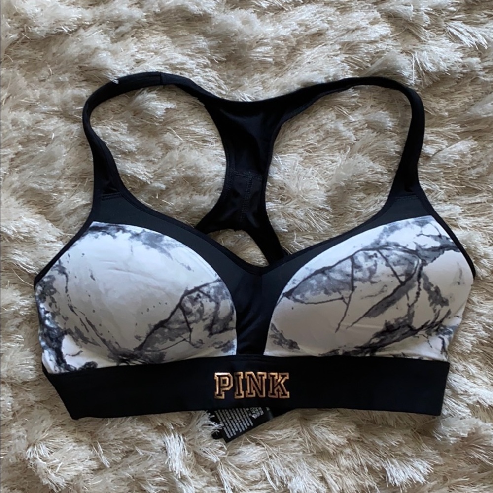 Lightly used marble L PINK high impact sports bra